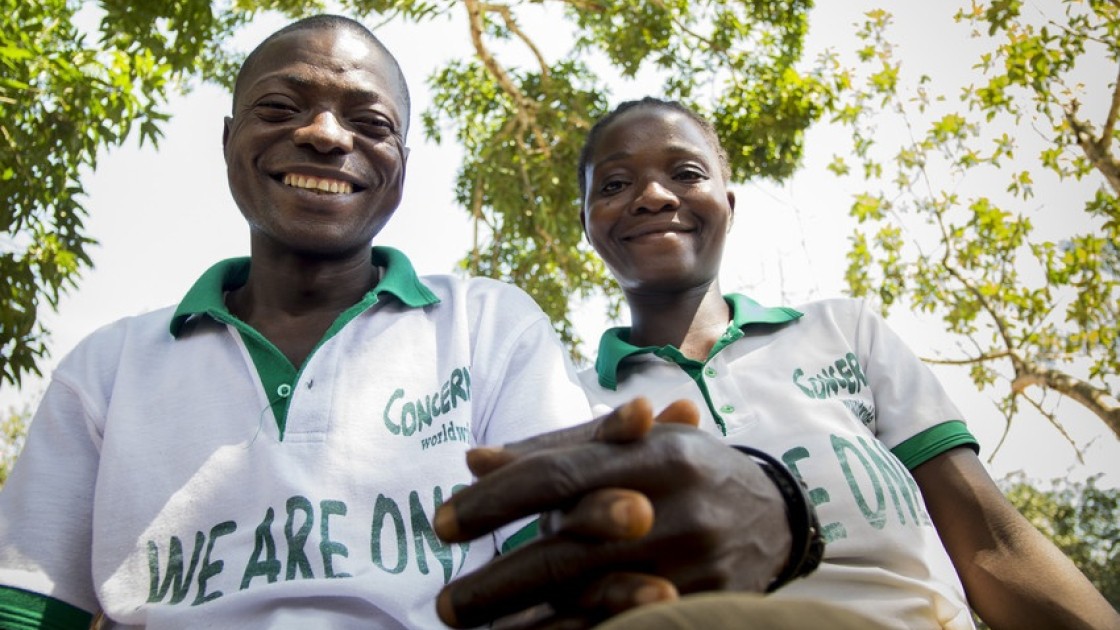 Mulbah Walewula and his wife, Kabah Kalama, who are equality change makers in Liberia. Photo: Kieran McConville / Concern Worldwide.