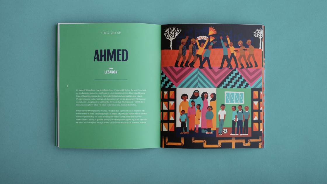 Someone Like Me features the story of Ahmed, a Syrian refugee living in Turkey. The book was written by Fionnagh Nally. Photo: Finn Richards/Concern Worldwide.