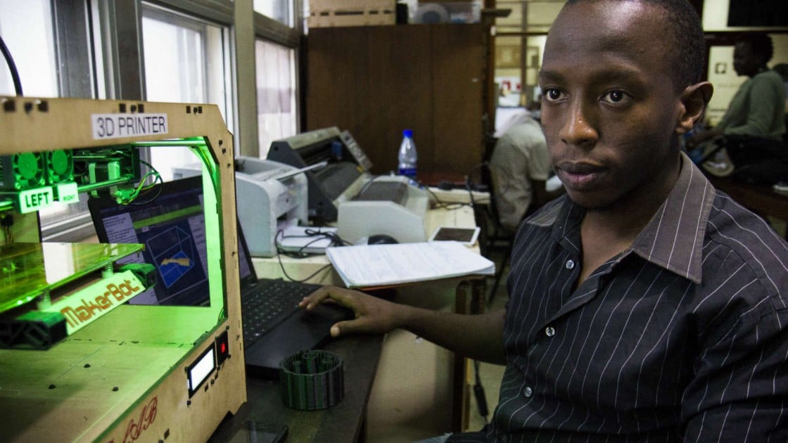 An engineering student at the University of Nairobi prototypes medical devices that could be made in Kenya at the college’s FabLab