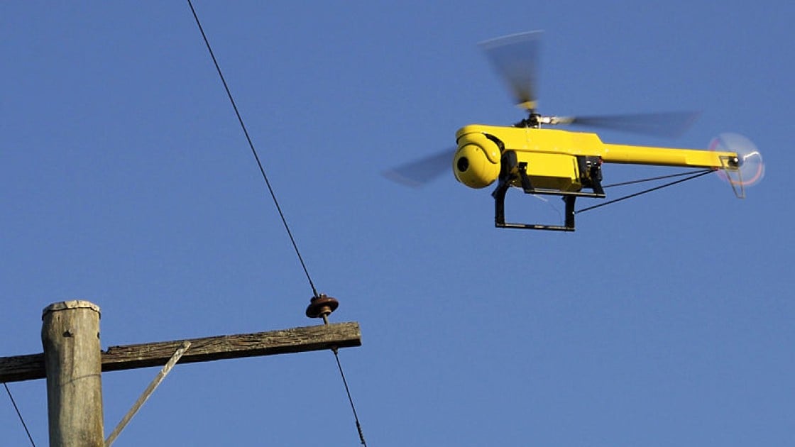 Drone developed to inspect powerlines, bridges, buildings and cooling towers with minimal guidance. Photo courtesy of CSIRO.
