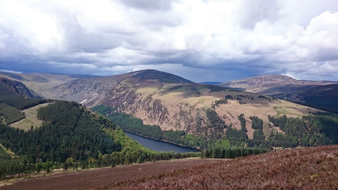Overlooking Glendalough with Climb4Concern Three Glens Challenge. Photo by: Barry Murphy.
