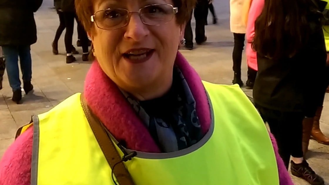 Carmel Hayes from Donabate was out on the streets of Dublin enthusiastically shaking her bucket for Concern FAST. Photo: Concern Worldwide.