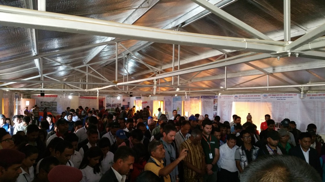 A minute’s silence to mark the one year anniversary of the earthquake. Credit: Concern Worldwide.
