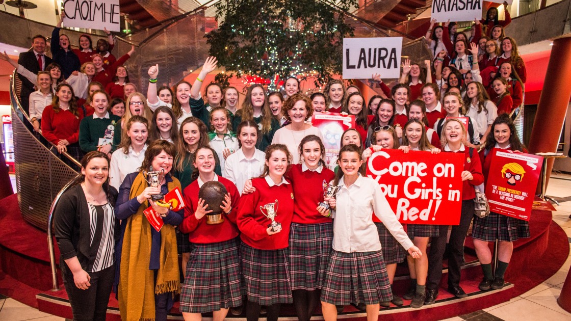 The Sacred Heart Secondary School, Clonakilty, celebrating at the Concern Debates Final. Photo: Concern Worldwide