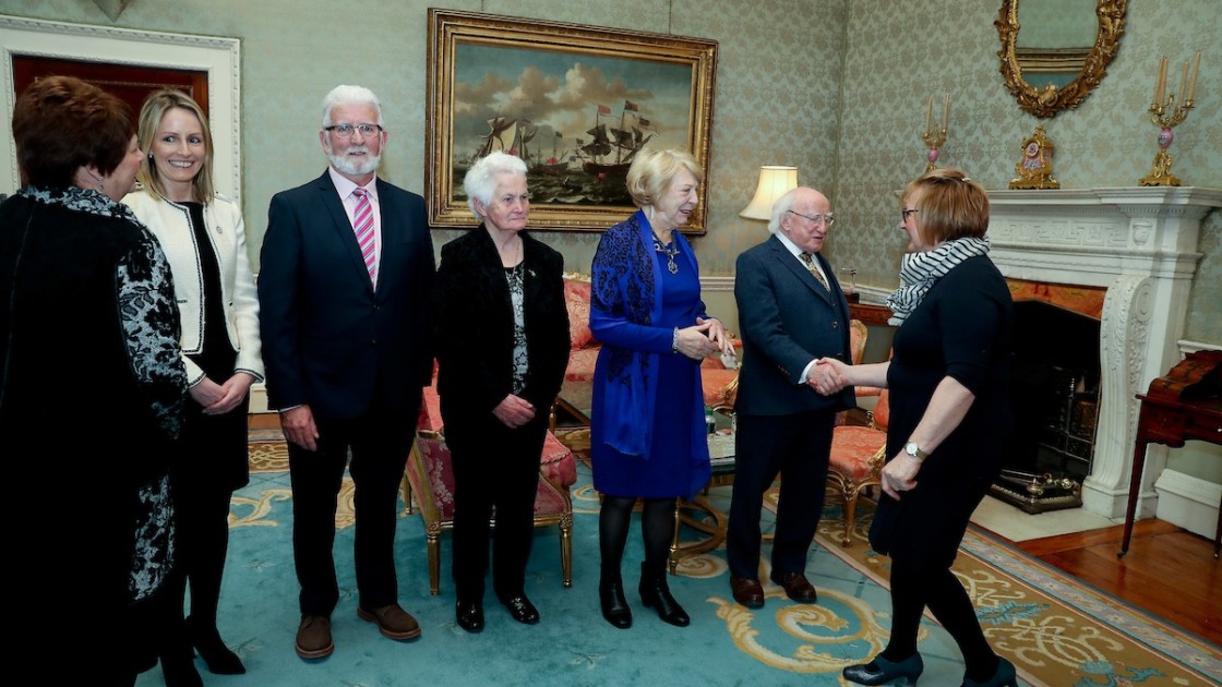 Karl Vekins (second facing from left) in Áras an Uachtaráin.Photo: Concern Worldwide