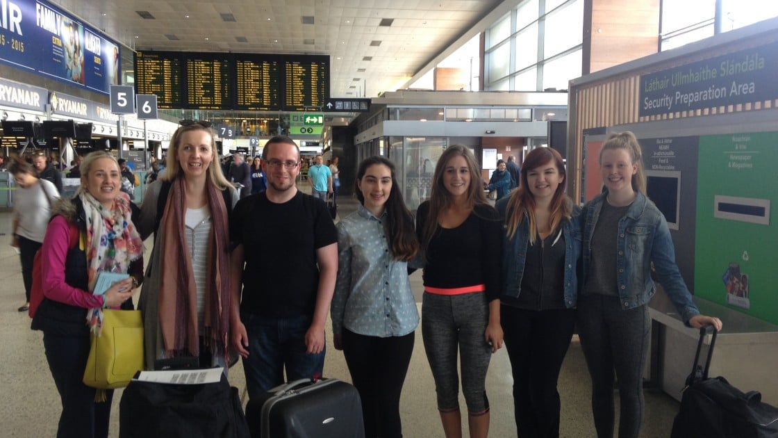 A quick group shot before we boarded the plane for a lifechanging trip. Photo taken by Saoirse Power, Brianna Walsh, Caoimhe Cummins and Beatrice Kelly