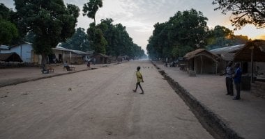 Sunrise on the main street in Kouango, Central African Republic, where Concern is working with some of the poorest communities in the world.