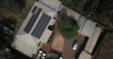 Solar panels on roof of Concern Malawi offices