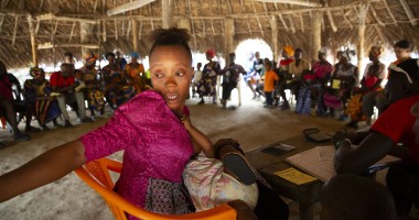 Assanatu Konteh at a meeting in Sierra Leone