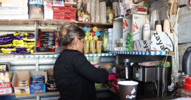 Safaa* working in her shop in northern Syria