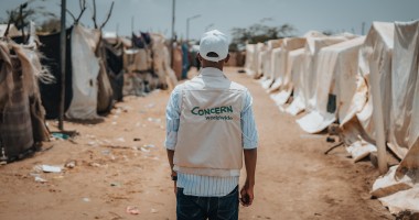 View of the Al-Salam IDP camp where Concern conducted cholera/hygiene kit distribution to all IDPs. 