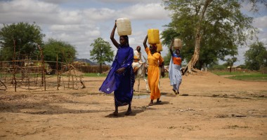 Women collecting water at new water point installed by Concern near Dog Dore, Sila Province, Chad. Photo: Concern Worldwide