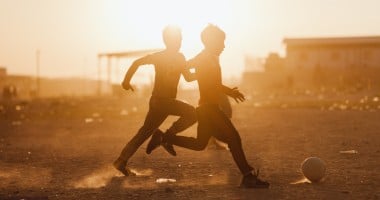 Children play football at a Concern-supported internal displacement camp in northern Iraq. Photo: George Henton/Concern Worldwide
