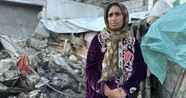 Manila* and her family were displaced to Rafah then to Al-Nuseirat. They are suffering from hunger and thirst. They have no tents, food or water. "Life is harsh and full of suffering". Photo: Khalil Adwan