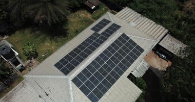Solar panels on the roof of Liberia office