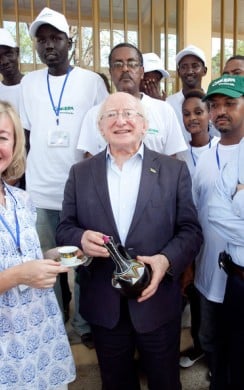 President Michael D. Higgins during his visit to the Concern office in Gambella, Ethiopia. Photo: Fennells Photography