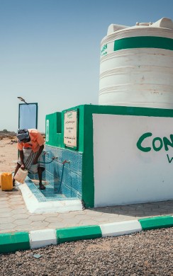 Concern with Irish Aid support has rehabilitated water wells like this one in the Al-Salam camp in Yemen. The dilapidated water well was originally a hand-dug shallow well and powered by an old diesel motor.