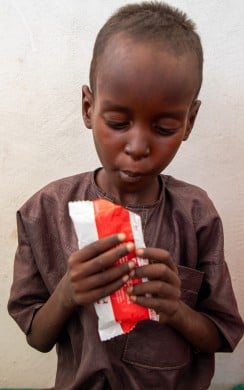 Abdul Alhadji (5) at his home in Fourkoulom, Lac Province, Western Chad