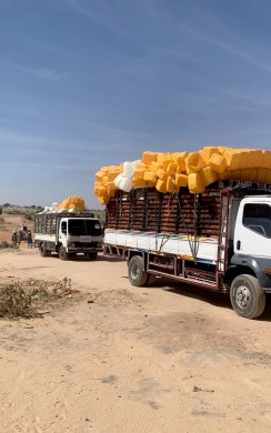 Concern truck transporting supplies across Chad border