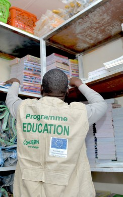 School kits including bags, books, pens, pencils and copy books provided to schools in Diffa region.