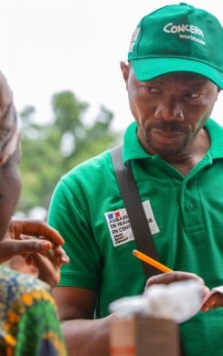 Fabrice Modeste Seondjoukou, the Deputy Programme Manager for Health and Nutrition at Concern’s AAP Program in Democratic Republic of Congo.