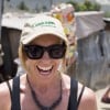 Toni Collette, Concern Worldwide's global ambassador, during a visit to a temporary displacement camp in Cité Cabrit, Port au Prince, Haiti. Concern Worldwide is helping familes to find new homes and new income generating activities. Photo: Concern Worldwide.