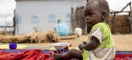 Yassira*, a 7 month old baby treated at a Concern supported clinic in Chad