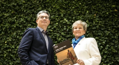 Edmund Scalon, Kerry, and Anne O'Mahony, Concern, at the launch of a new four year partnership between Kerry and Concern. Photo: Concern Worldwide. 