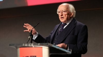 Michael D Higgins addressing Concern's 'Resurge' conference in Dublin Castle, September 2018. Photo: Photocall Ireland / Concern Worldwide