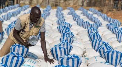 A monthly food distribution in Juba. Photo: Steve De Neef/Concern Worldwide.