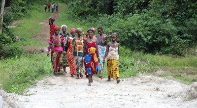 A group of women in Makelfa village, Tonkolil, Sierra Leone.