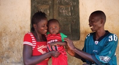 Alfred Kamara and family in Sierra Leone. Photo: Concern Worldwide