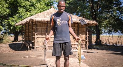 Patrick Ghembo had to rely on fishing after Cyclone Idai destroyed his crops.