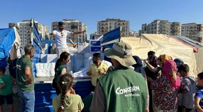 Concern staff in Turkey have continued to distrubute aid supplies to people in Hatay which was devastated by the earthquakes in early February 2023 