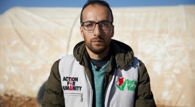 Muhammed, Field Project Officer, with Concern's in-country partner Syria Relief. Photo: Ali Haj Suleiman/DEC/Fairpicture