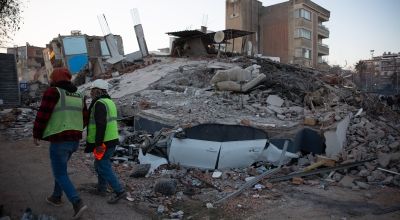 Destruction in the Turkish city of Adiyaman, where most of the city center was destroyed by a powerful earthquake in February 2023.