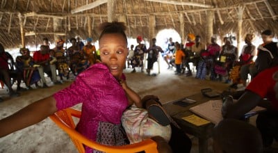 Assanatu Konteh at a meeting in Sierra Leone