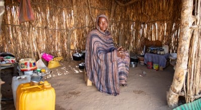 Dijda* at home in a refugee camp in eastern Chad. (Photo: Eugene Ikua/Concern Worldwide)