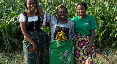 Nutrition promoters showcase their food and meals in Nsau, 
