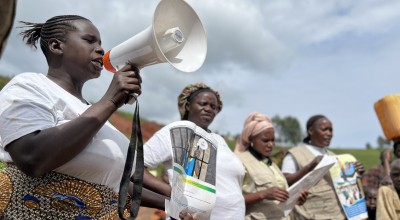 The SOFEPADI team raises awareness in the community about GBV. Photo: SOFEPADI