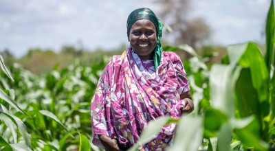 Aziza Fumo Satu is the chairlady of the Ghamano Farming Group and was born and raised in Wodesa, Tana River, Kenya. She is a mother of six and has learned to use family MUAC to monitor her children’s health, while farming maize, spinach, and green grams with her group. Photo: Eugene Ikua/Concern Worldwide.