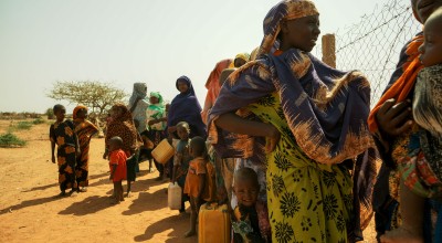 People queuing to collect water in Dollo Bay Wordea in the Somali region of Ethiopia. Photo: Adnan Ahmed/Concern Worldwide