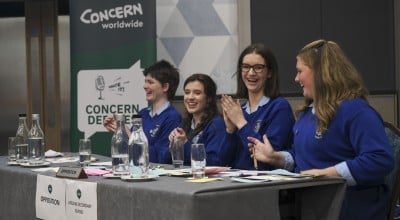 A group of students at a Concern event