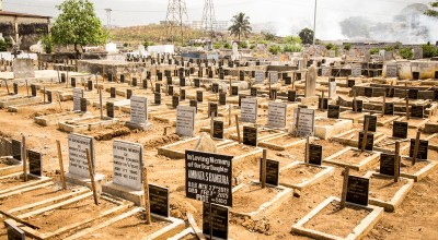 Thousands of graves at Kingtom cemetary in Sierra Leone.