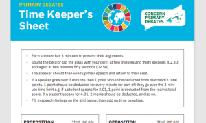 Primary Debates Timekeeper Sheet