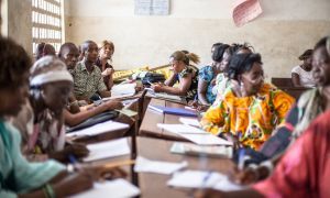 Teacher training at Mile-91 school, Tonkolili, Sierra Leone. Photo: Michael Duff / Concern Worldwide.