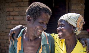 Smart Minezhi and his wife of 40 years Mage Smart from Malawi. Smart is a role model to a lot of families because of the way he supports his wife. Photo: Kieran McConville / Concern Worldwide.
