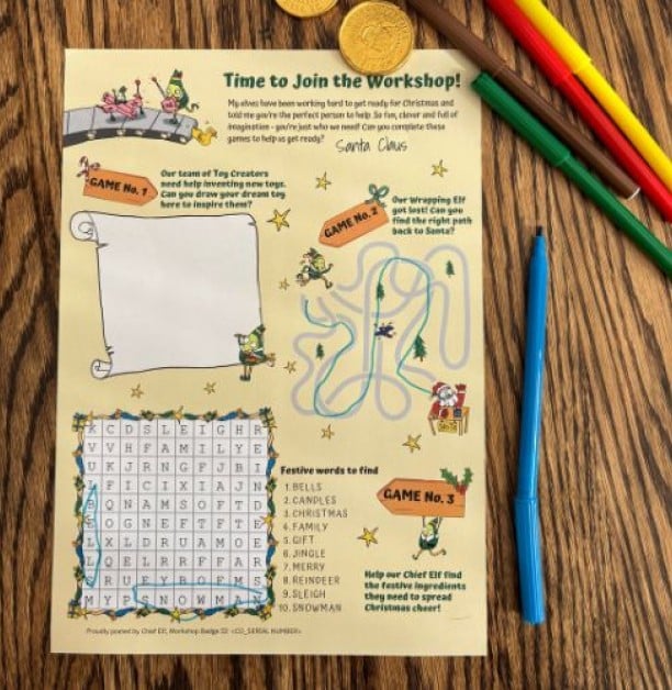 Santa letter activity sheet