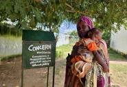 Concern's challange at the ploughing championships asks people to step in the shoes of people like displaced Sudanese mother and child Dahabeeja (29) and Akhdar (10 months) from South Darfur