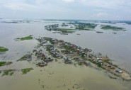 Prolonged heavy rainfall and the surge of water from upstream led to a rise in the Brahmaputra River, triggering the floods in July 2024. Photo: Saikat Mojumder/Concern Worldwide.